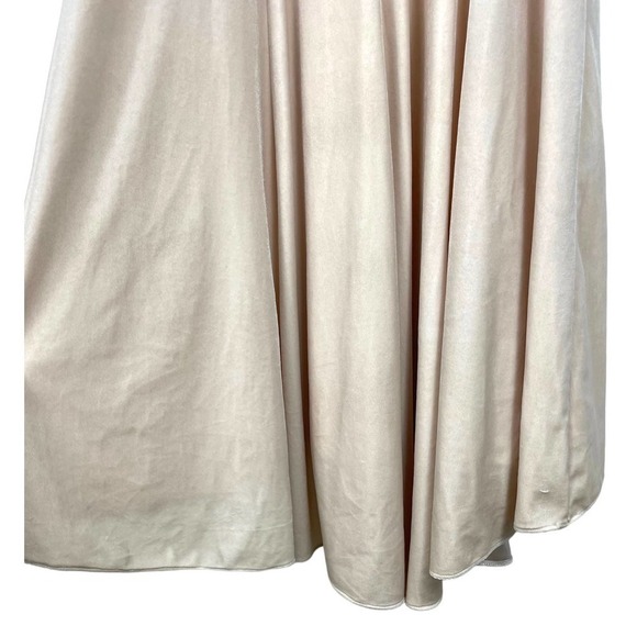 Nouvelle Amsale Sara Dress Full Length Champagne Formal Bridesmaid Velvet Prom - Picture 11 of 12